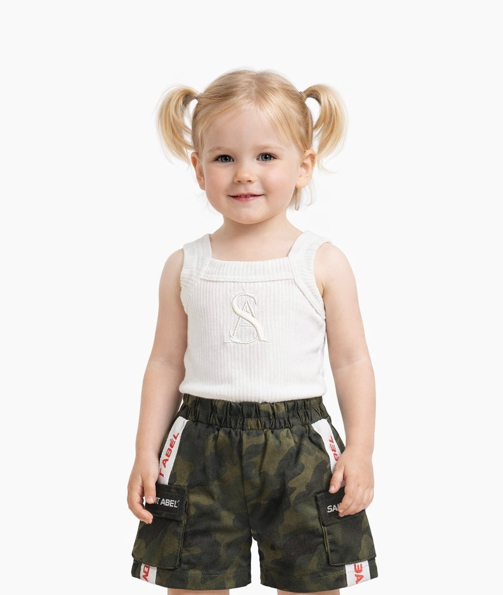 Ribbed crop singlet IVORY