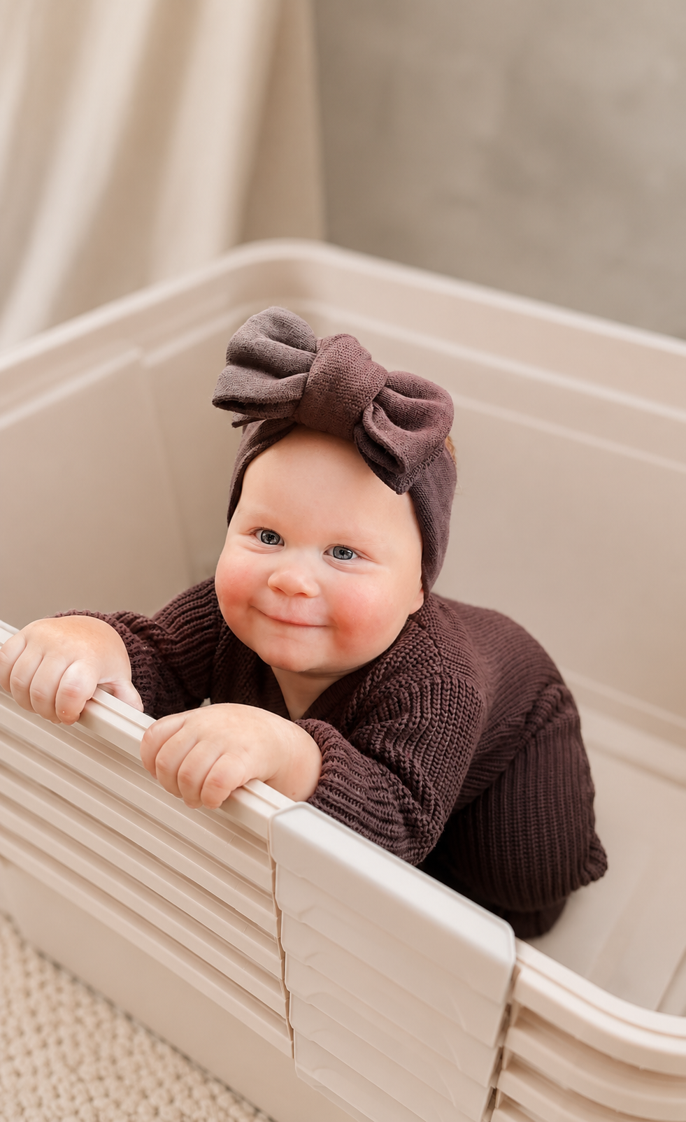 Knit Bow Headband - Cocoa