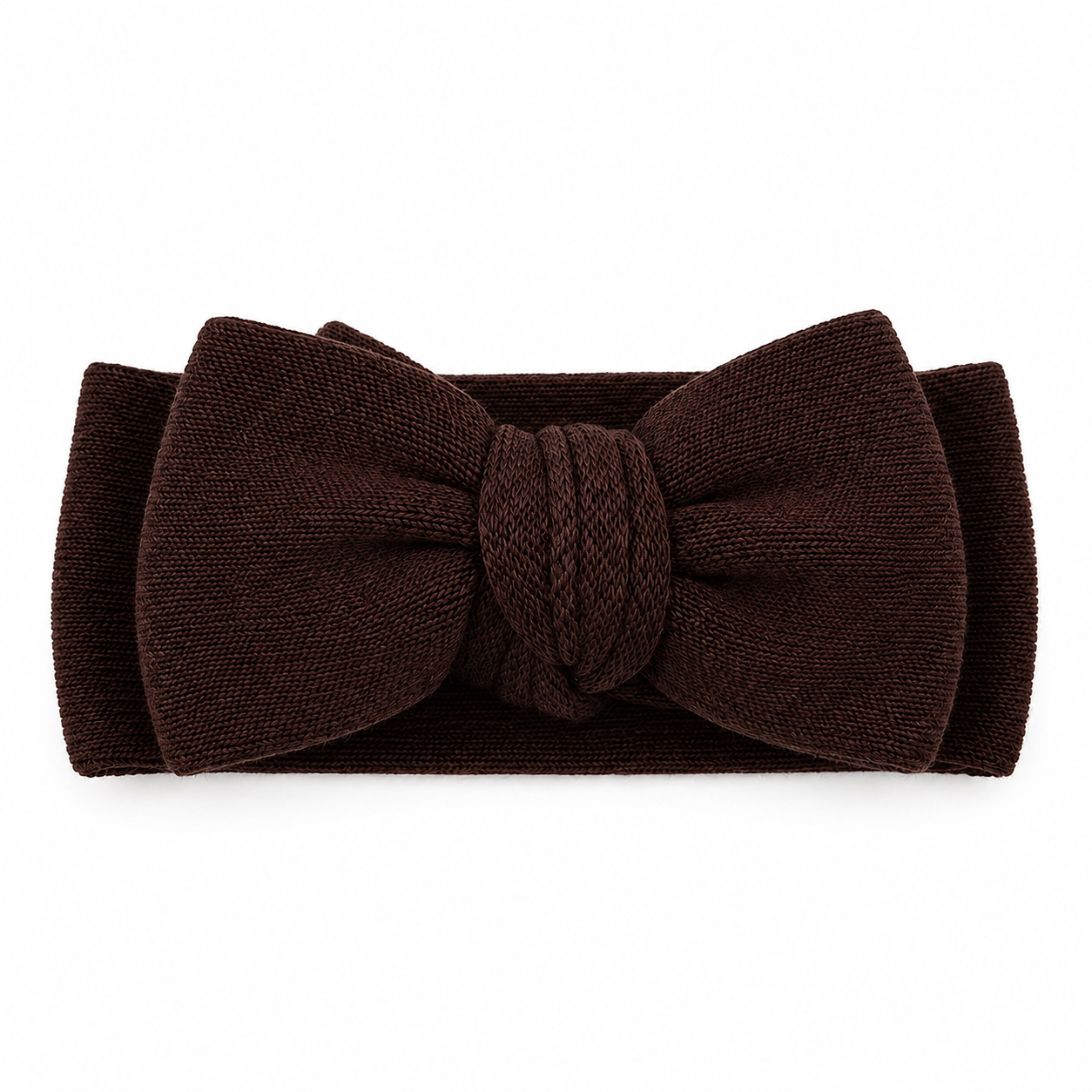 Knit Bow Headband - Cocoa