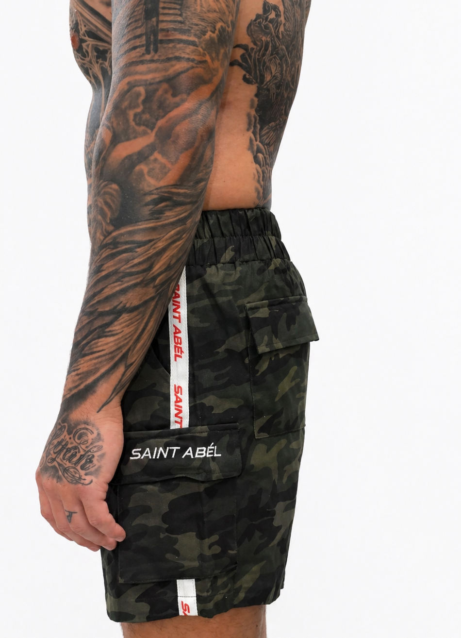 Linen Cargo Shorts CAMO