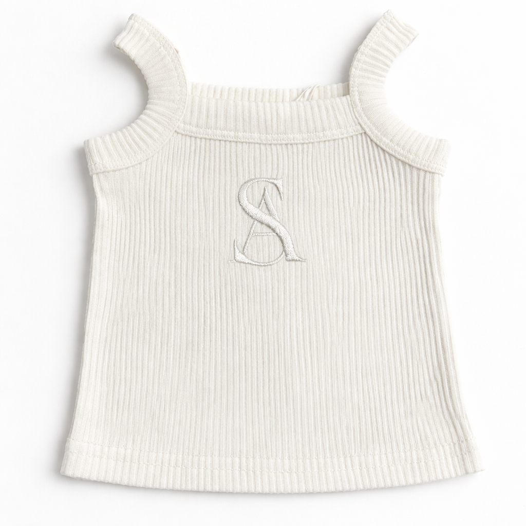 Ribbed crop singlet IVORY
