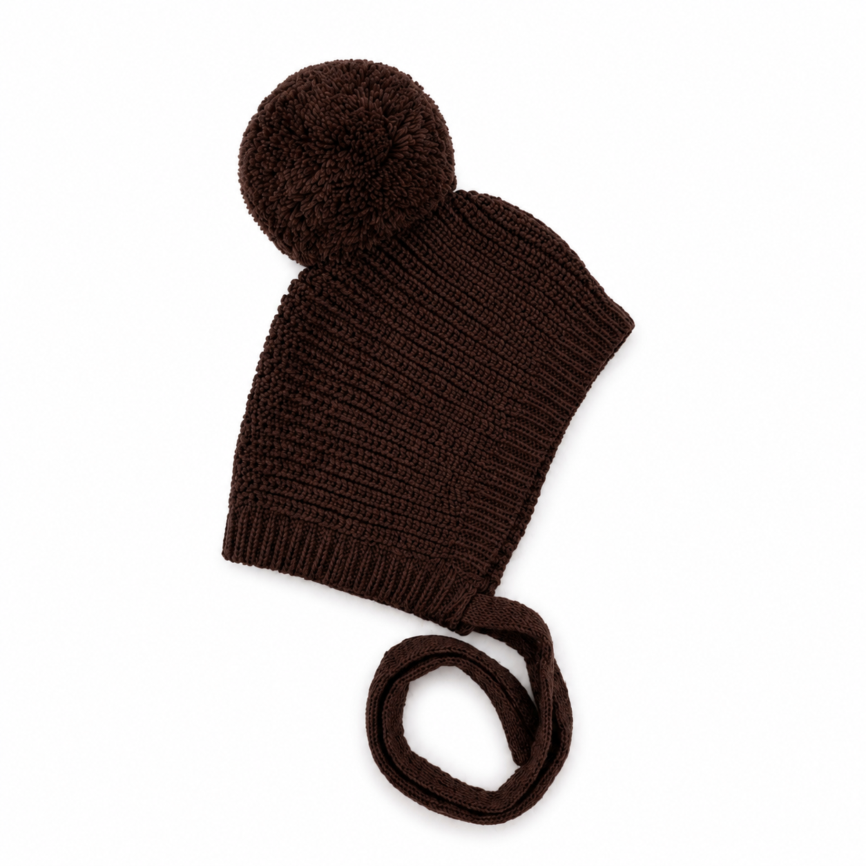 Knit Tie Beanie - Cocoa