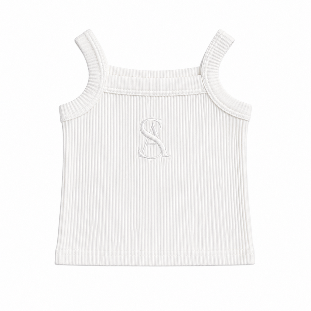 Essential Ribbed Tank - Blanc